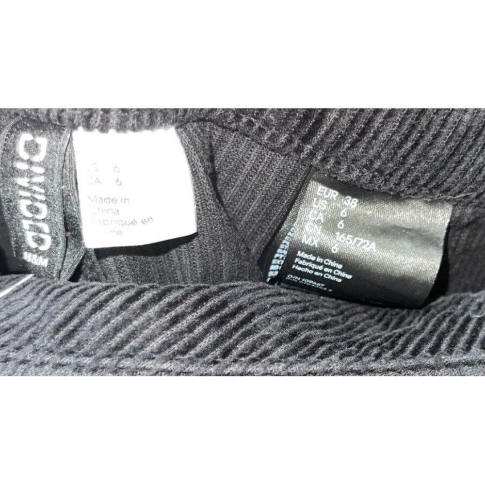 H&M DIVIDED Women's Size 6 Black Corduroy Overall Dress 100% Cotton - Picture 11 of 13